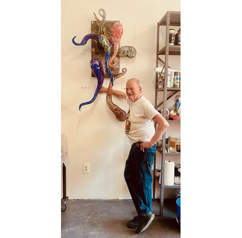 Charles J. Hecht in his Studio